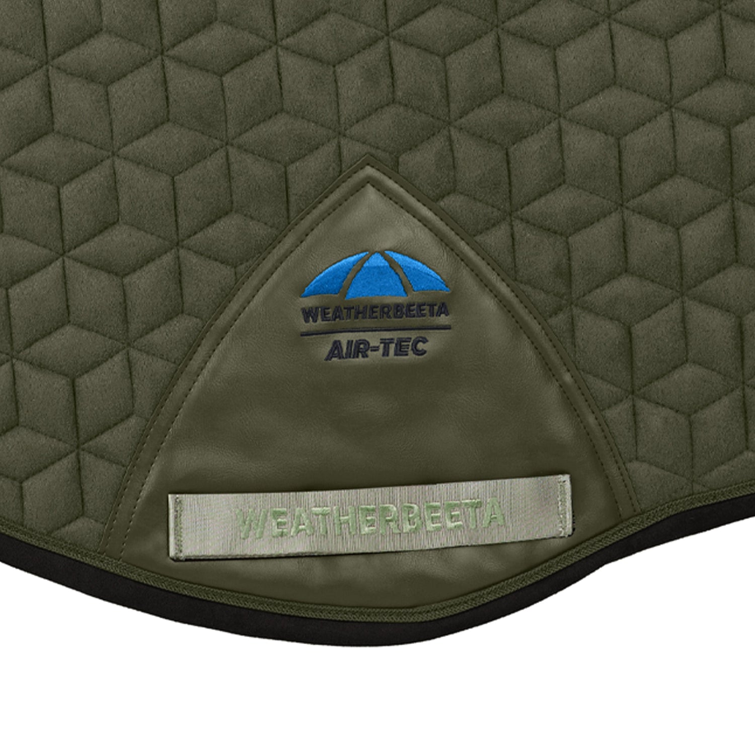Olive - suede fabric and quilting detail