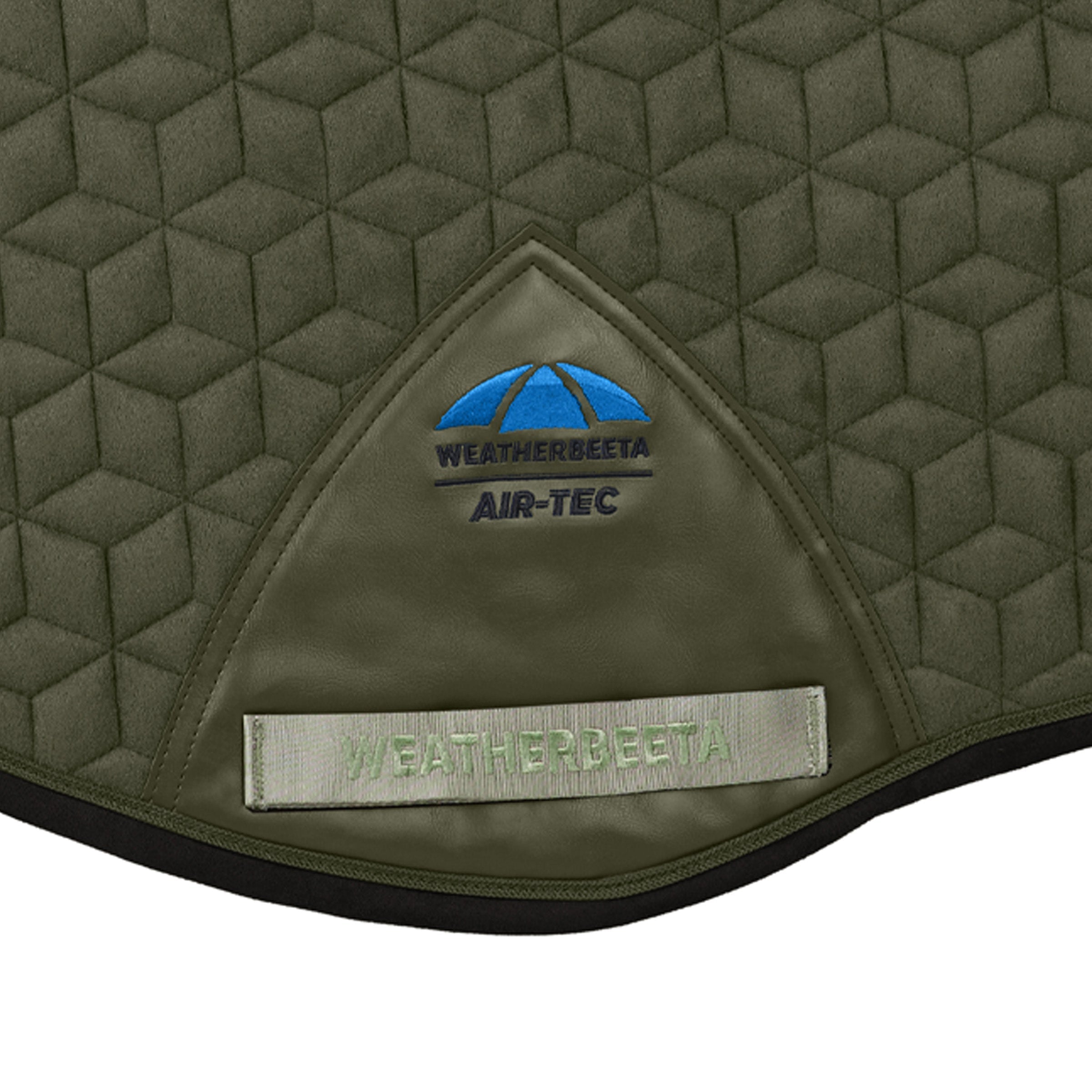 Olive - suede fabric and quilting detail