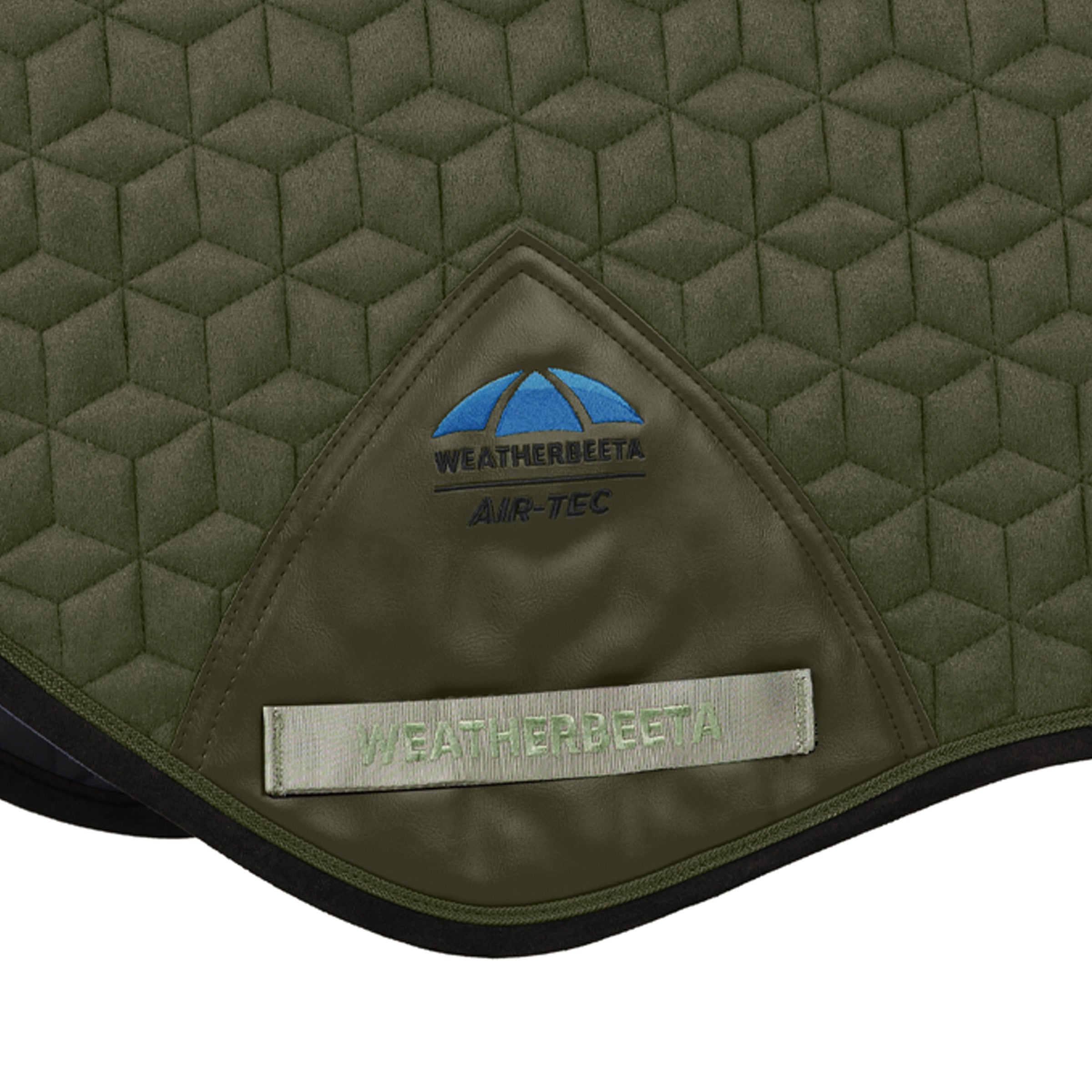 Olive - suede fabric and quilting detail