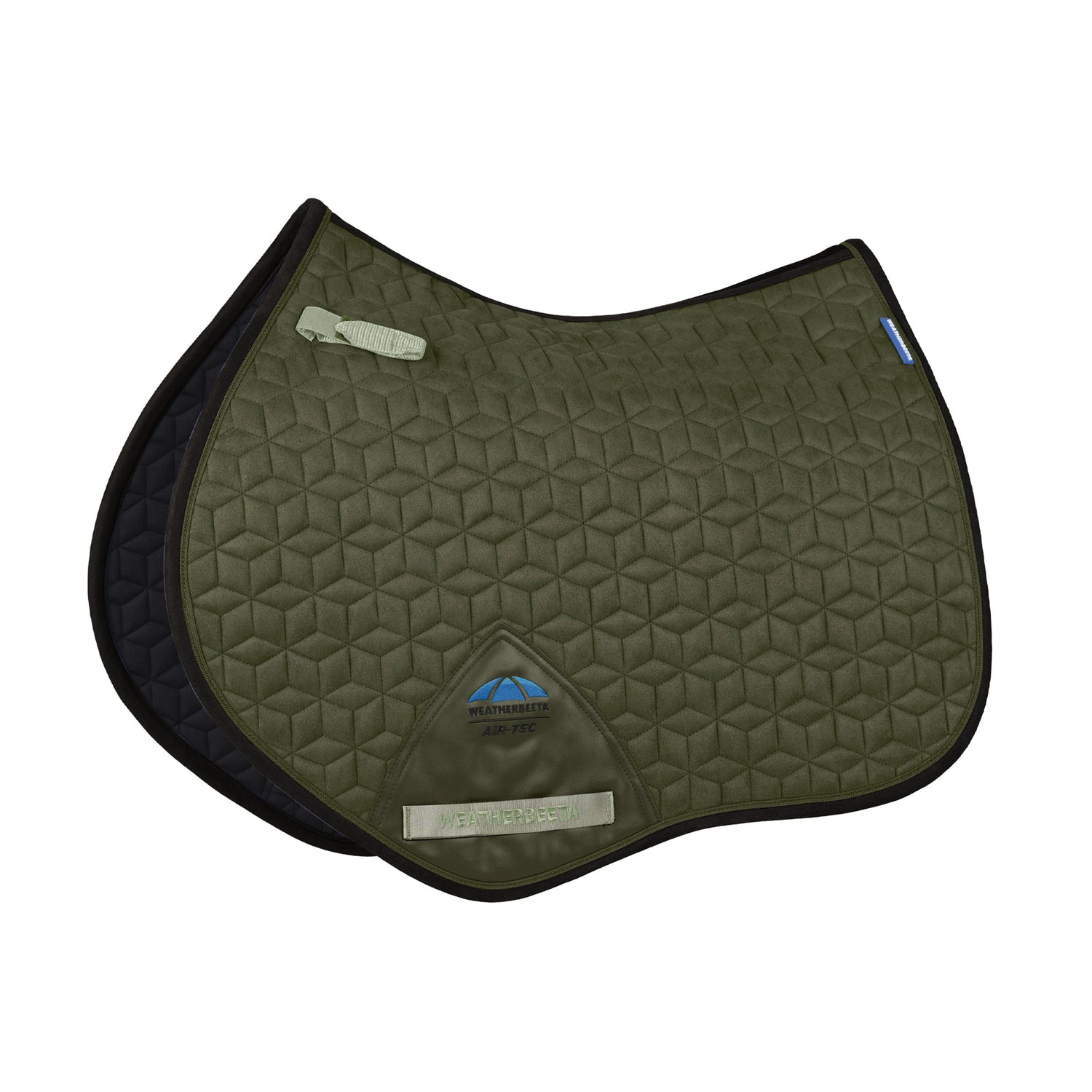 Weatherbeeta Suede Elite Air-Tec Jump Shaped Saddle Pad in Olive