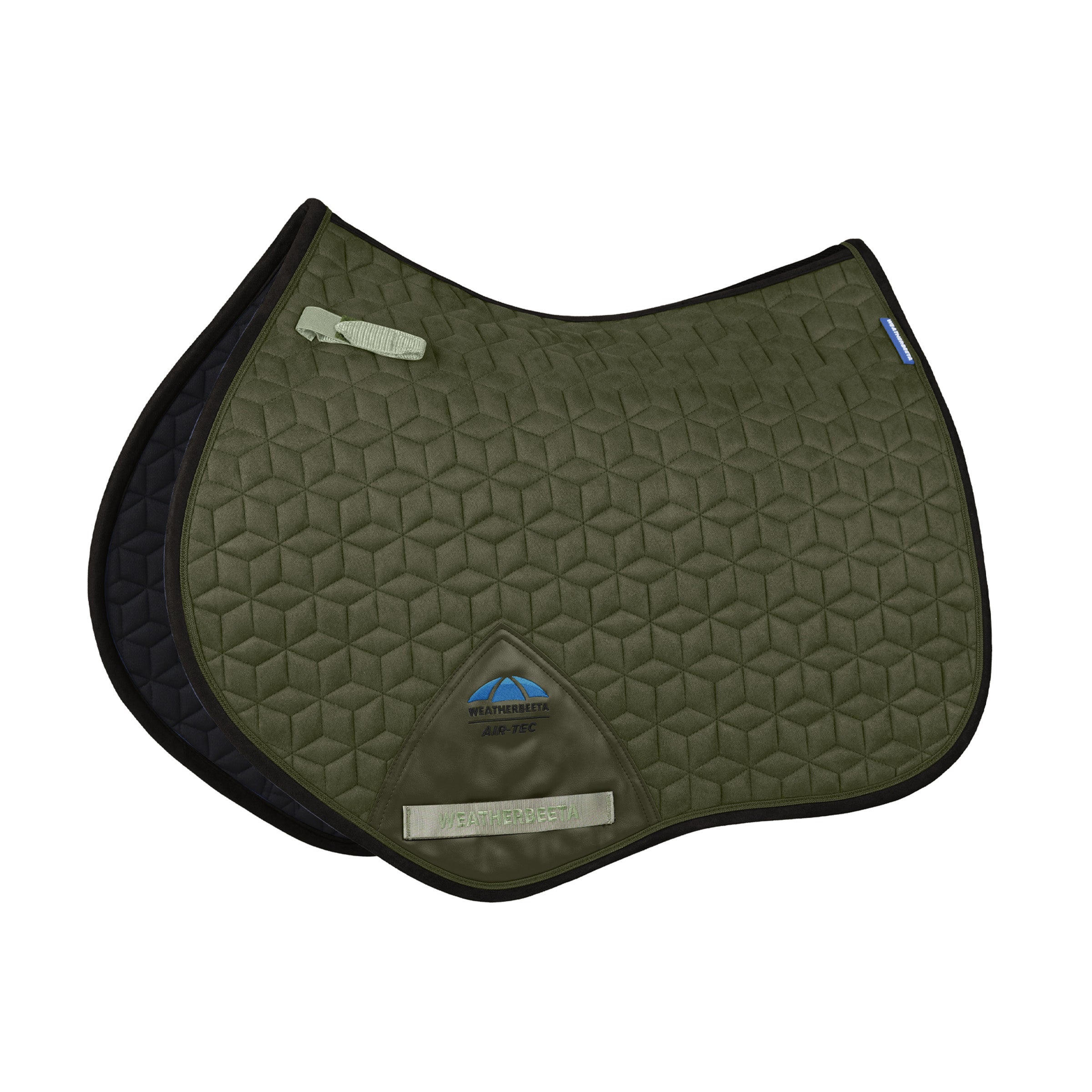 Weatherbeeta Suede Elite Air-Tec Jump Shaped Saddle Pad in Olive