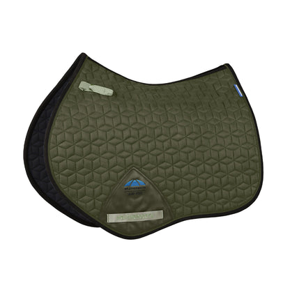Weatherbeeta Suede Elite Air-Tec Jump Shaped Saddle Pad in Olive