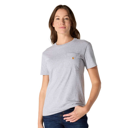 Carhartt Iconic Womens K87 Workwear Pocket T Shirt - Heather Grey