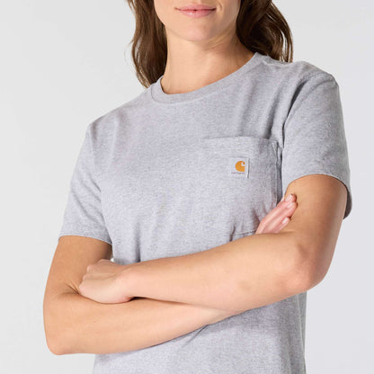 Carhartt Iconic Womens K87 Workwear Pocket T Shirt - Heather Grey