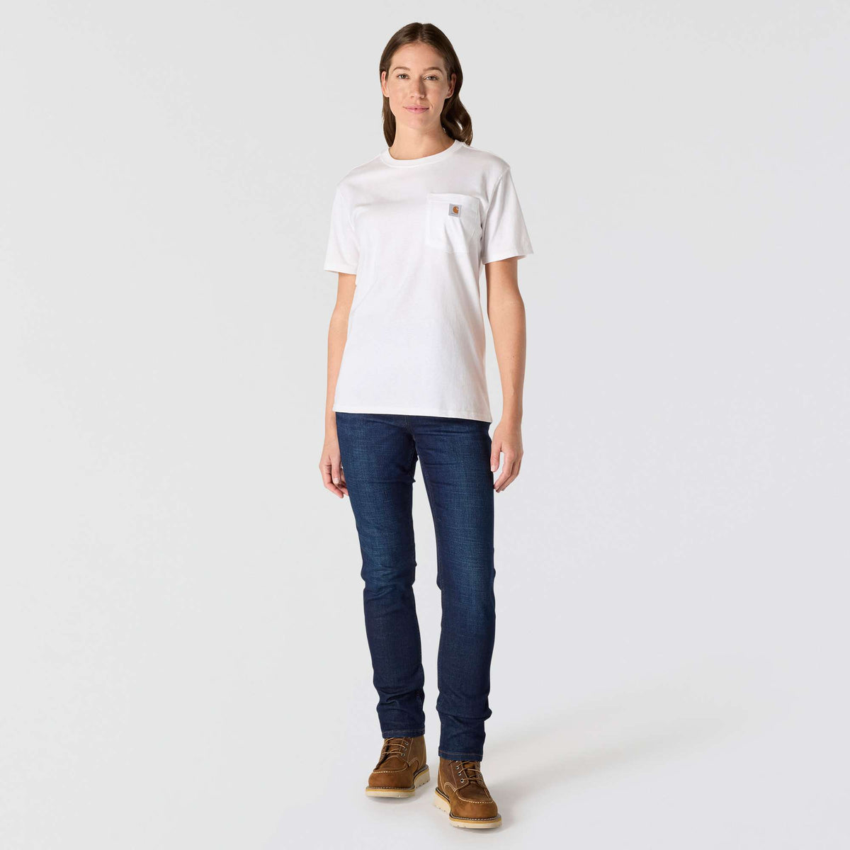 Carhartt Iconic Womens K87 Workwear Pocket T Shirt - White