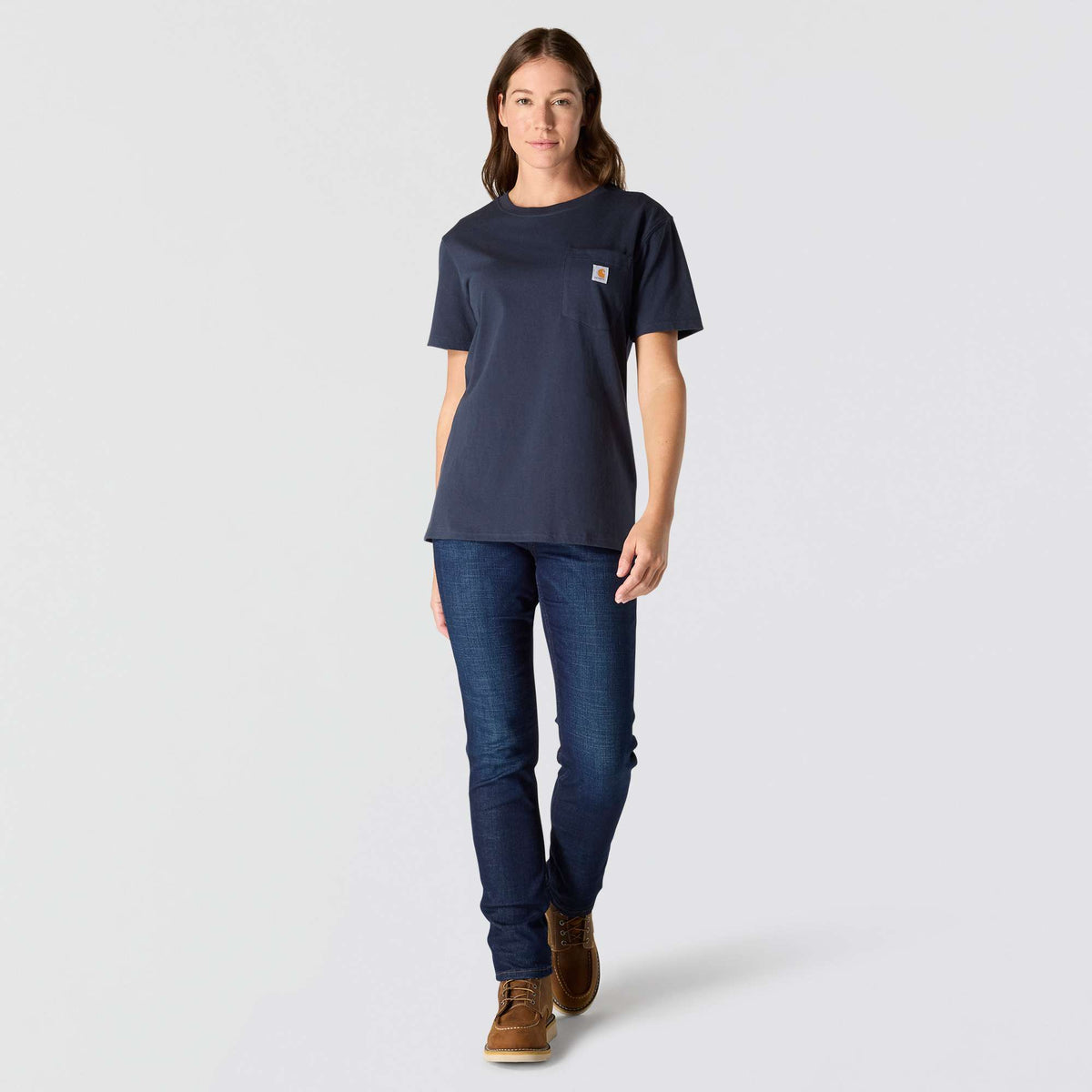 Carhartt Iconic Womens K87 Workwear Pocket T Shirt - Navy