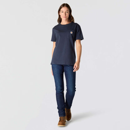 Carhartt Iconic Womens K87 Workwear Pocket T Shirt - Navy