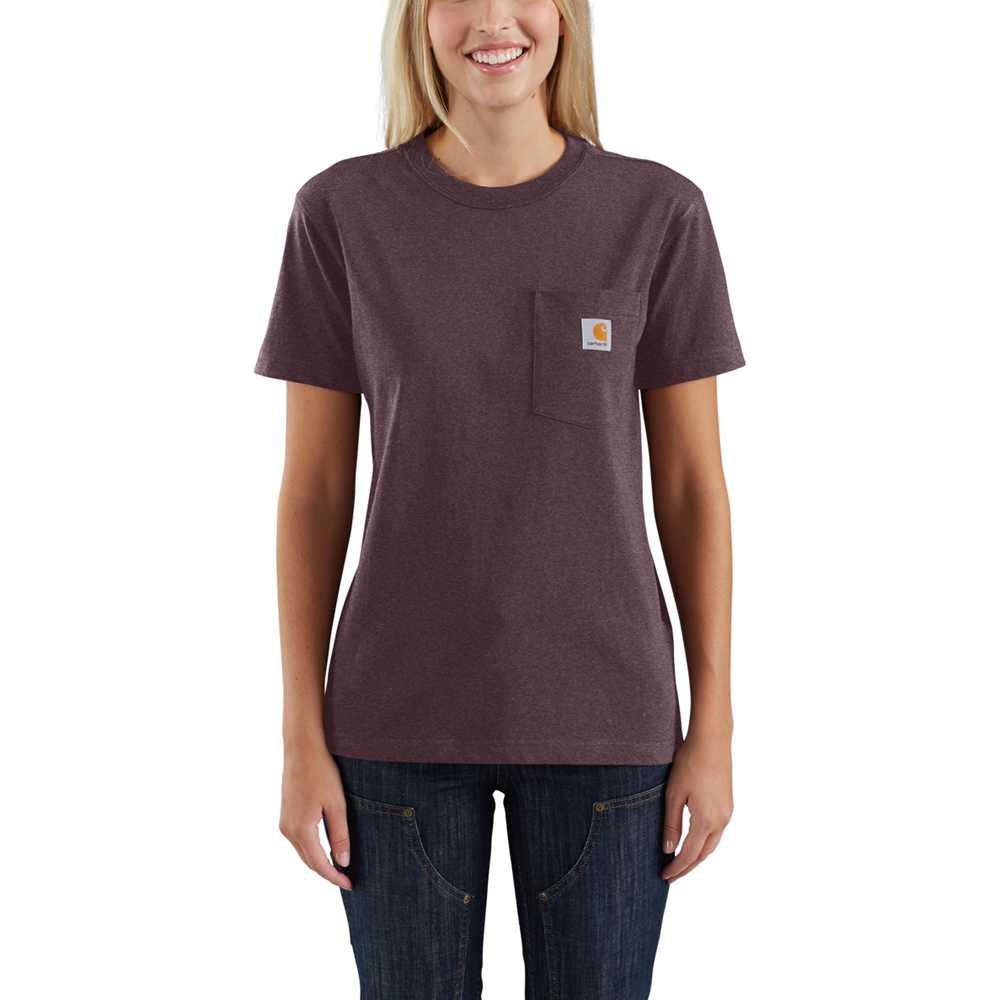 Carhartt Iconic Womens K87 Workwear Pocket T Shirt Blackberry Heather V27