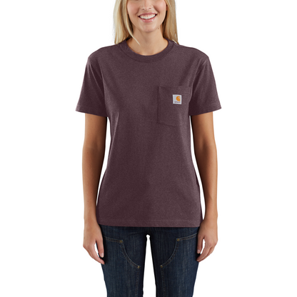 Carhartt Iconic Womens K87 Workwear Pocket T Shirt Blackberry Heather V27