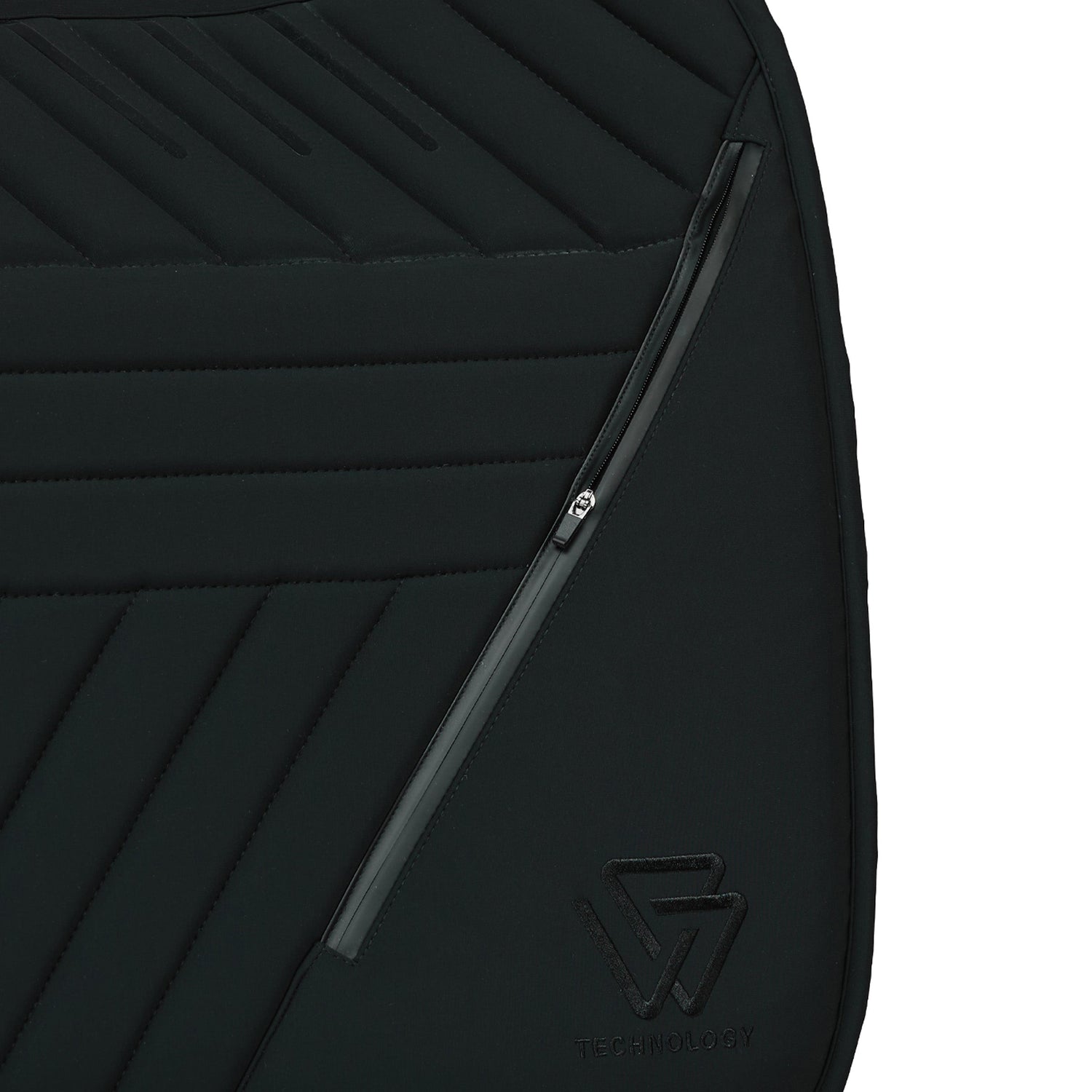 Black - integrated zip pocket detail