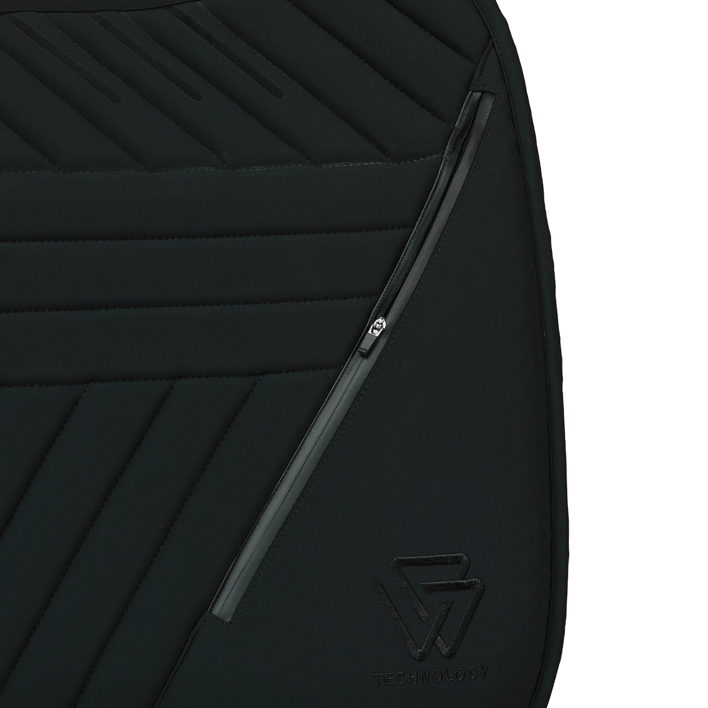 Black - integrated zip pocket detail