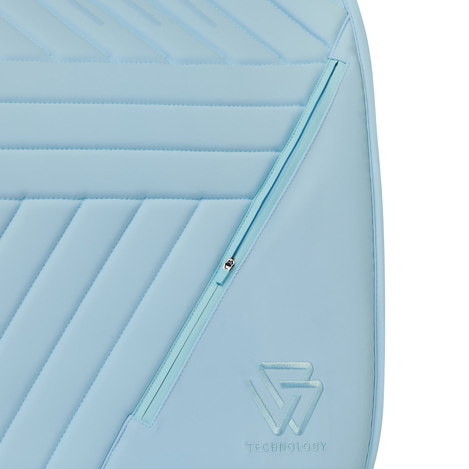 Mist Blue - integrated zip pocket detail