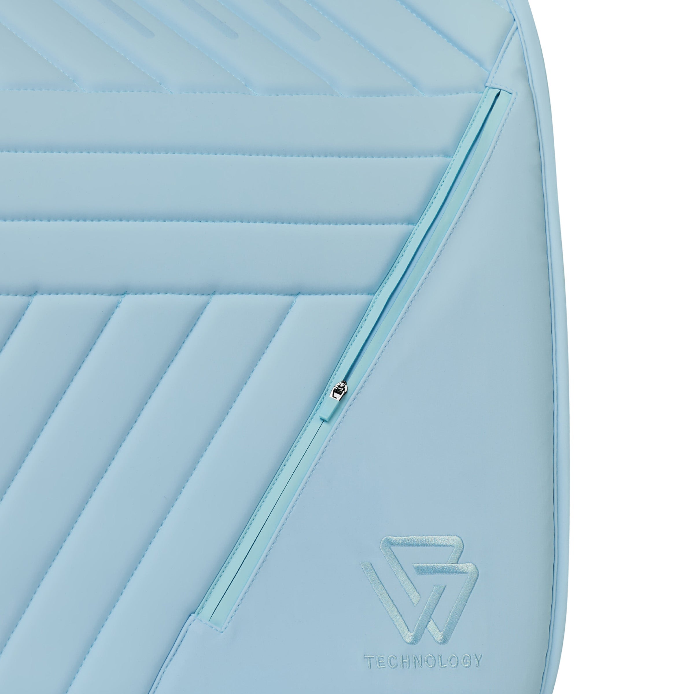 Mist Blue - integrated zip pocket detail