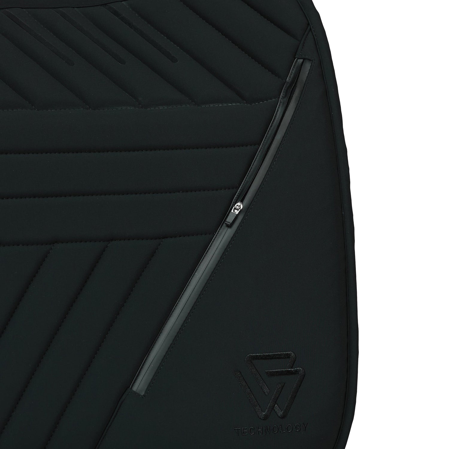 Black - integrated zip pocket detail