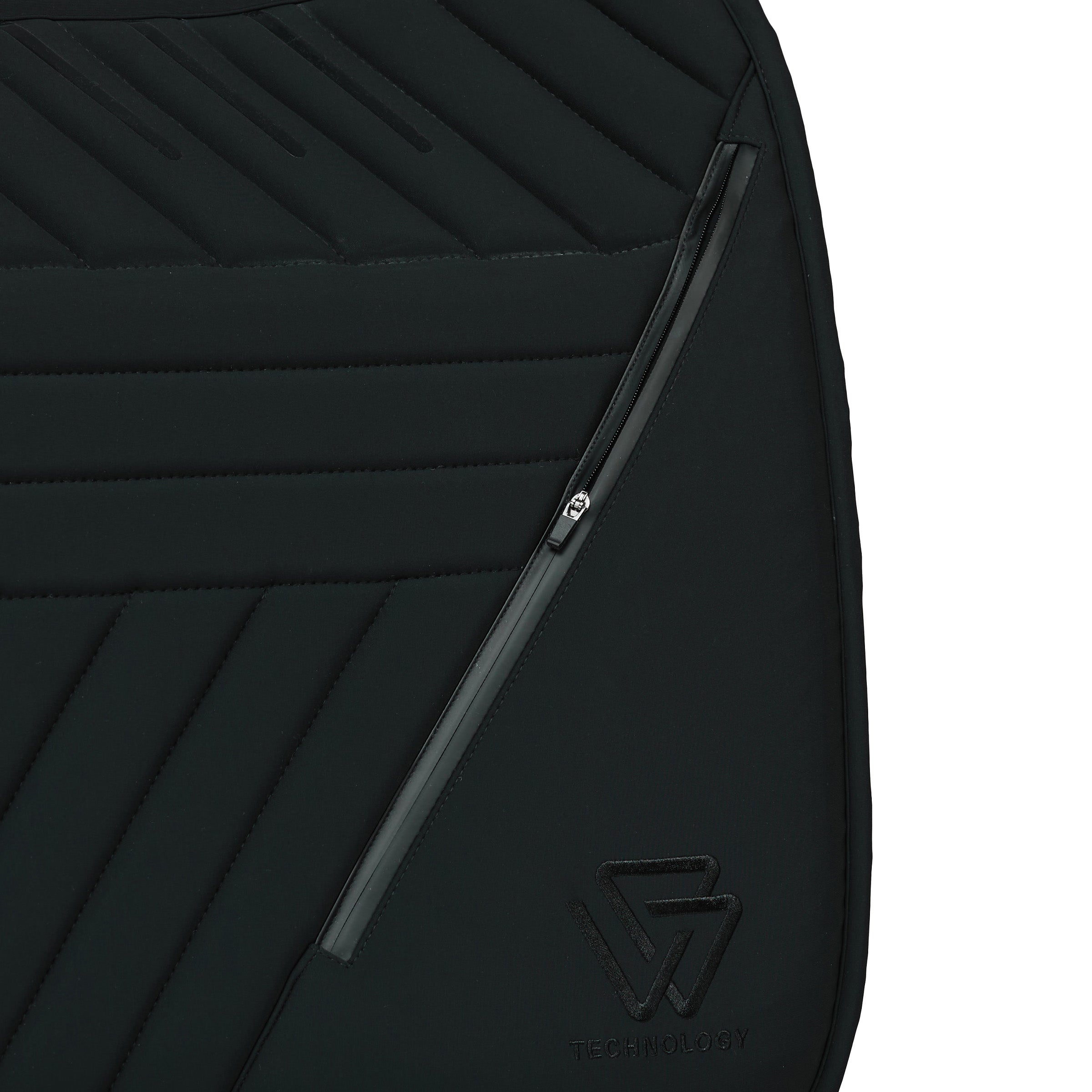 Black - integrated zip pocket detail