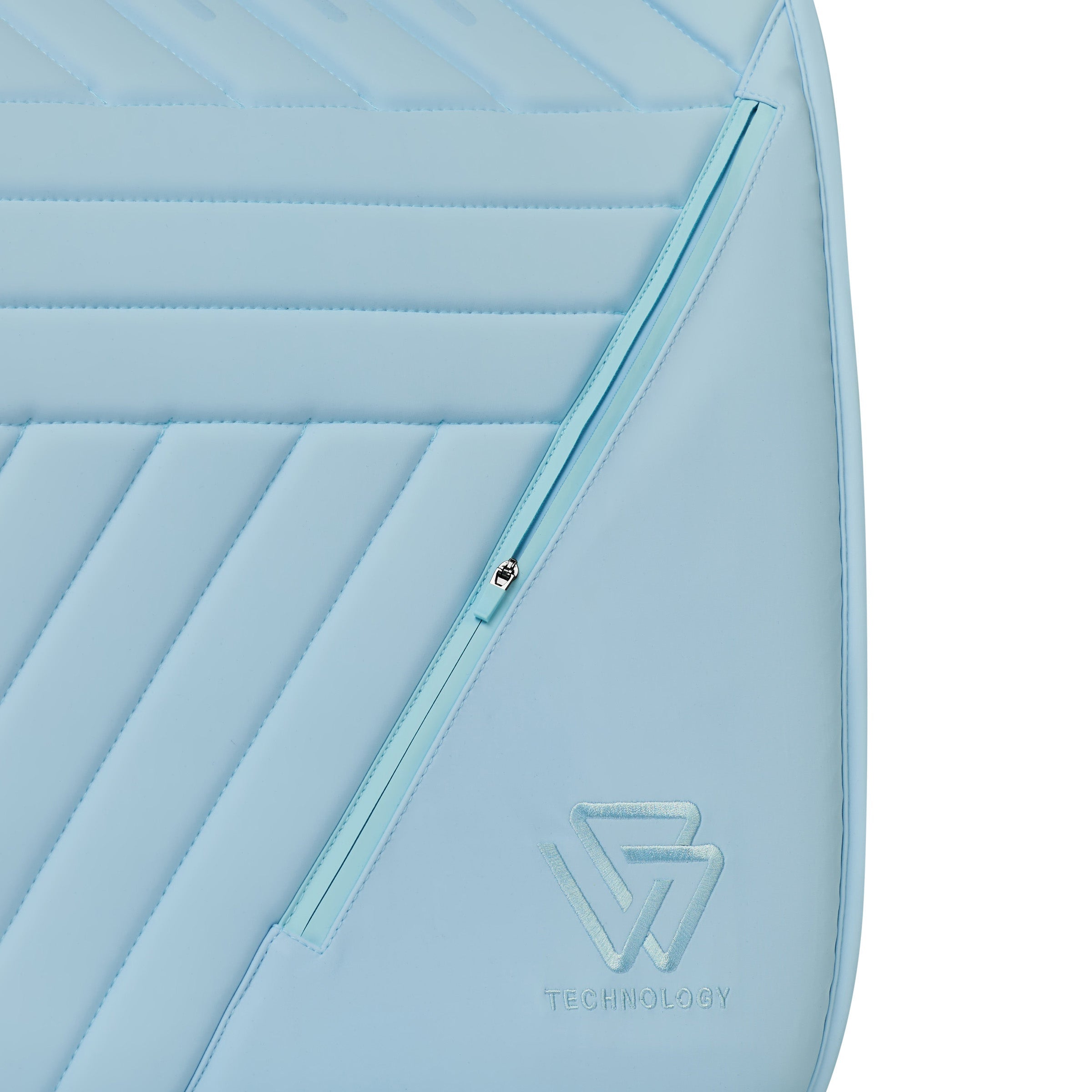 Mist Blue - integrated zip pocket detail