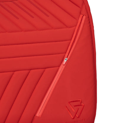Red - integrated zip pocket detail