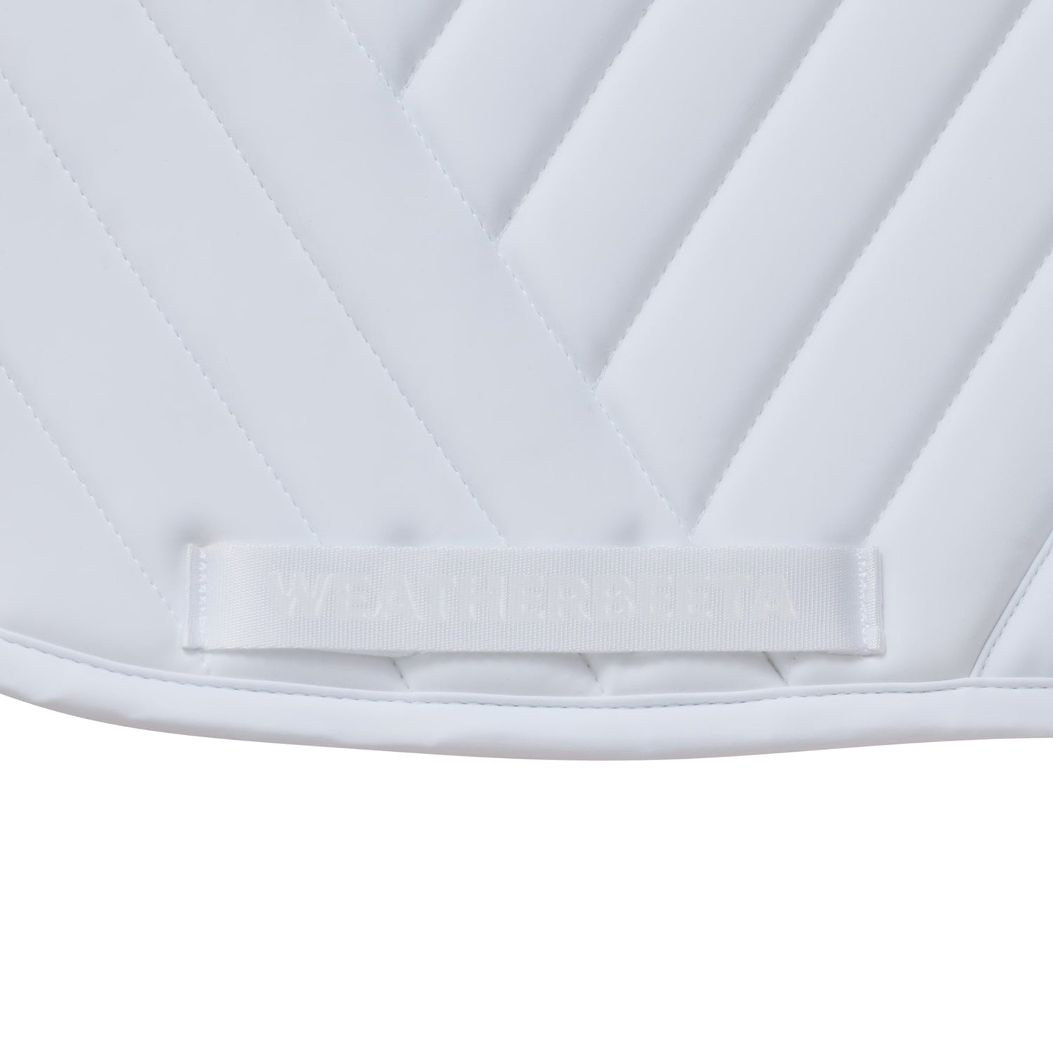 White - girth strap keeper detail