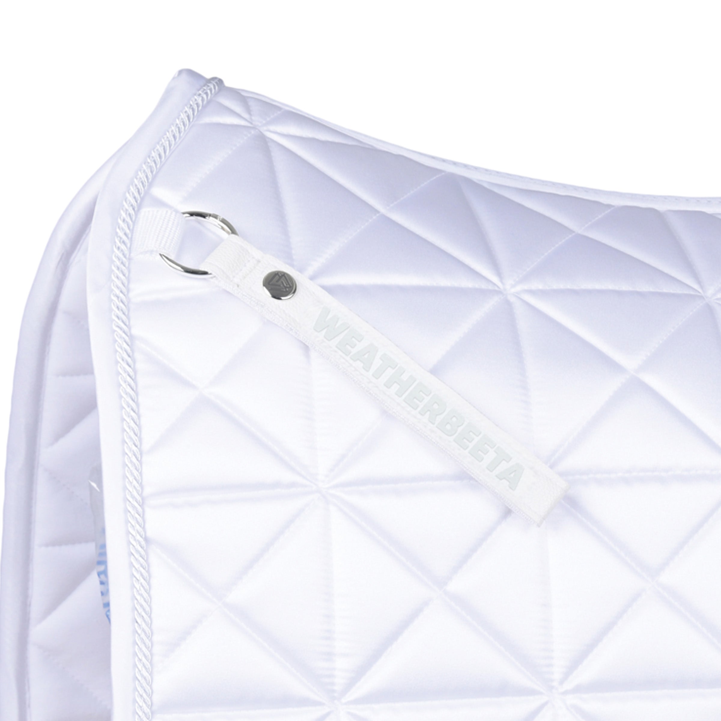 White - girth strap detail