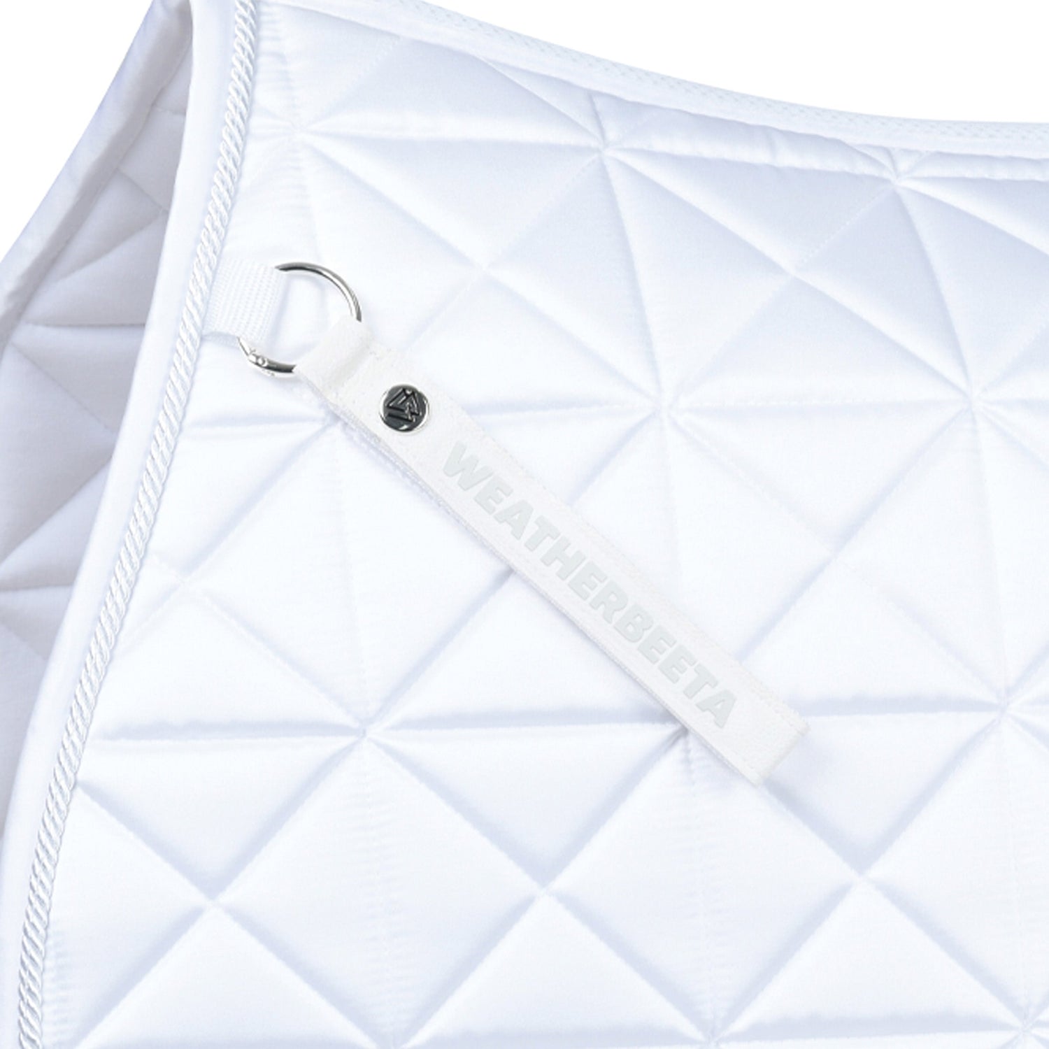 White - girth strap detail