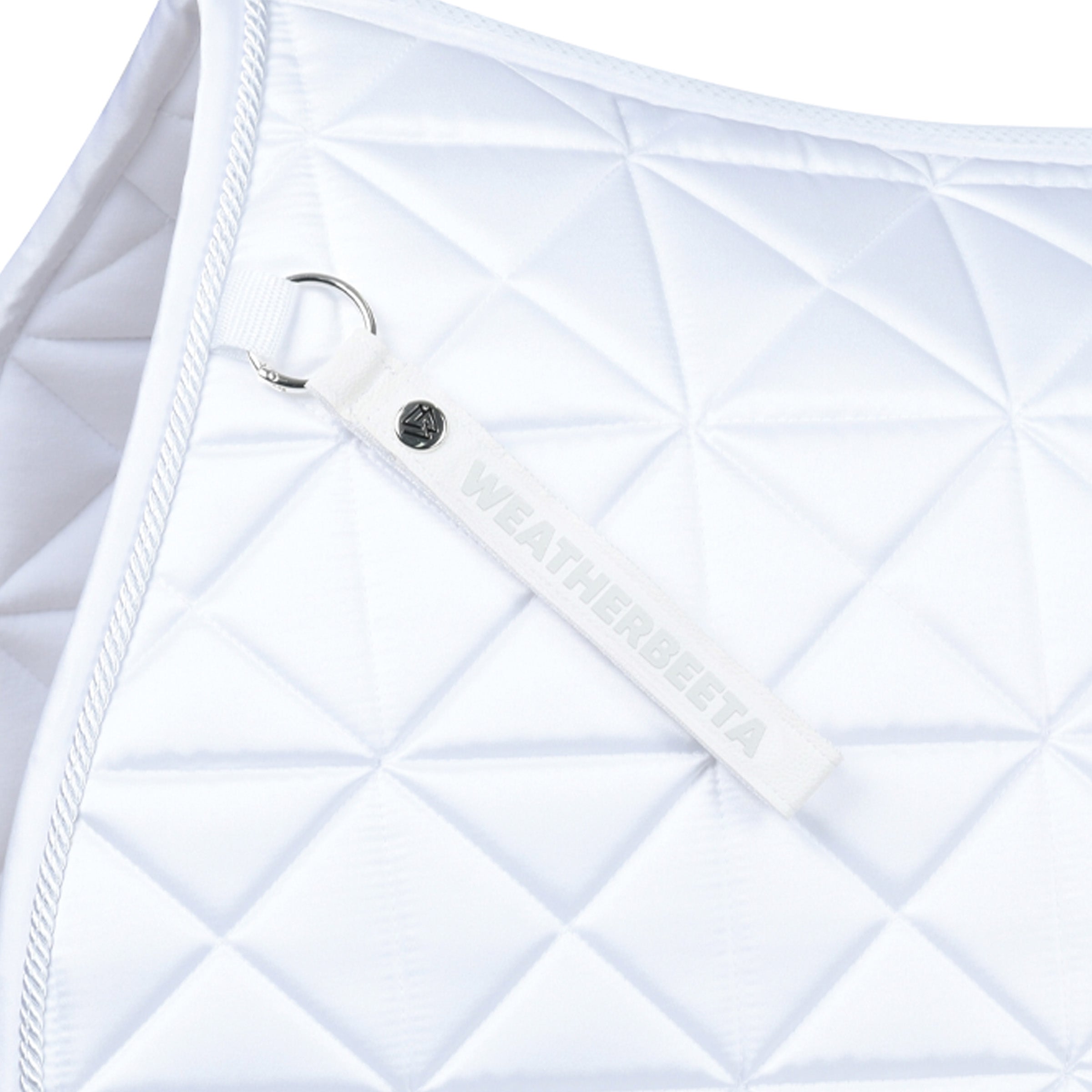 White - girth strap detail