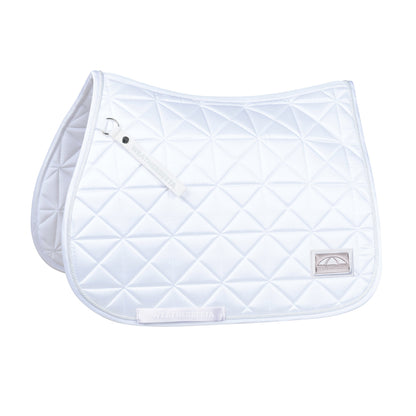 Weatherbeeta Satin Pro Air-Tec Euro Jump Shaped Saddle Pad in White