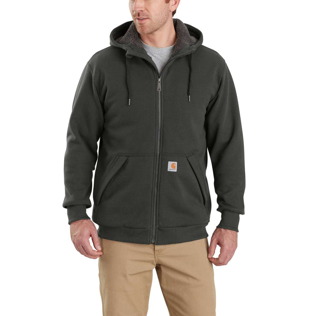 Carhartt Rain Defender Relaxed Fit Midweight Sherpa-Lined Full-Zip Sweatshirt