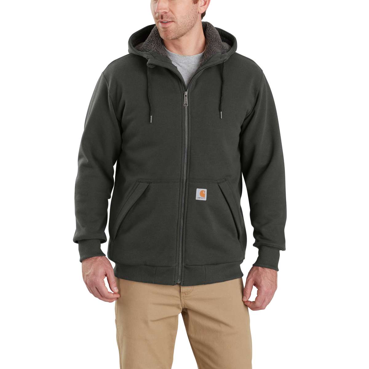 Carhartt Rain Defender Relaxed Fit Midweight Sherpa-Lined Full-Zip Sweatshirt
