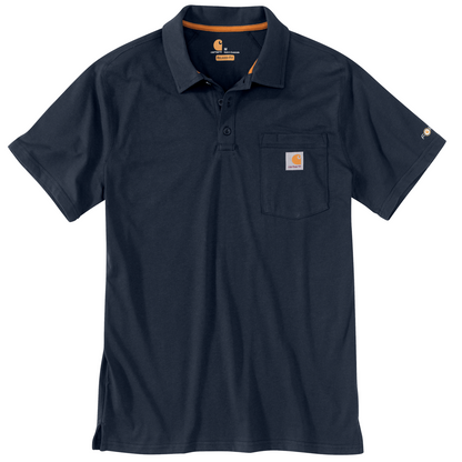 Carhartt Force Cotton Delmont Pocket Polo in Black