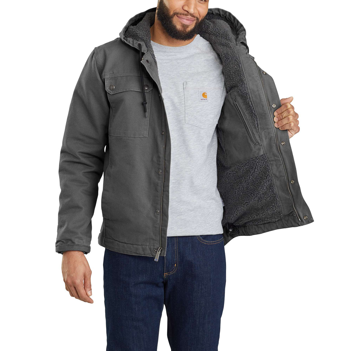 Carhartt Bartlett Washed Duck Jacket - Gravel