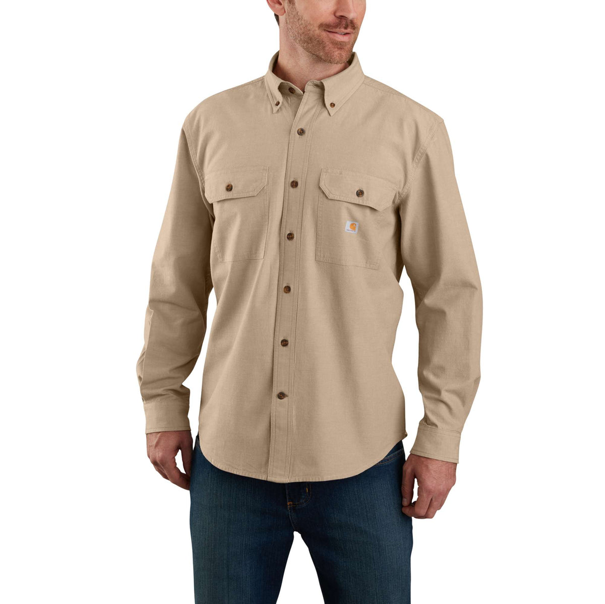 Carhartt Long Sleeve Midweight Chambray Shirt - Dark Tan