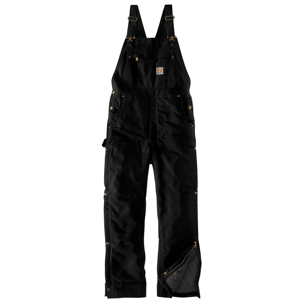 Carhartt Firm Duck Insulated Bib Overall - Black (flat)
