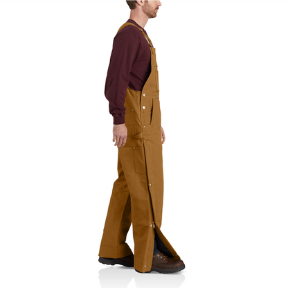 Carhartt Firm Duck Insulated Bib Overall - Black (worn)