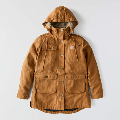 Carhartt Womens Loose Fit Weathered Duck Coat - Carhartt Brown