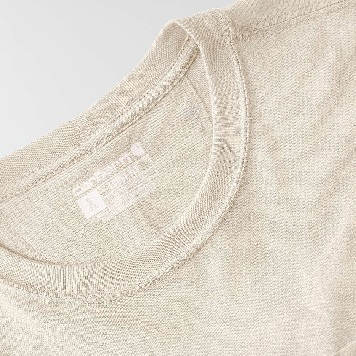 Carhartt Womens Loose Fit Lightweight Short Sleeve Pocket T-Shirt - Oat Milk Heather