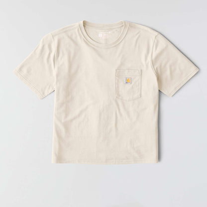 Carhartt Womens Loose Fit Lightweight Short Sleeve Pocket T-Shirt - Oat Milk Heather