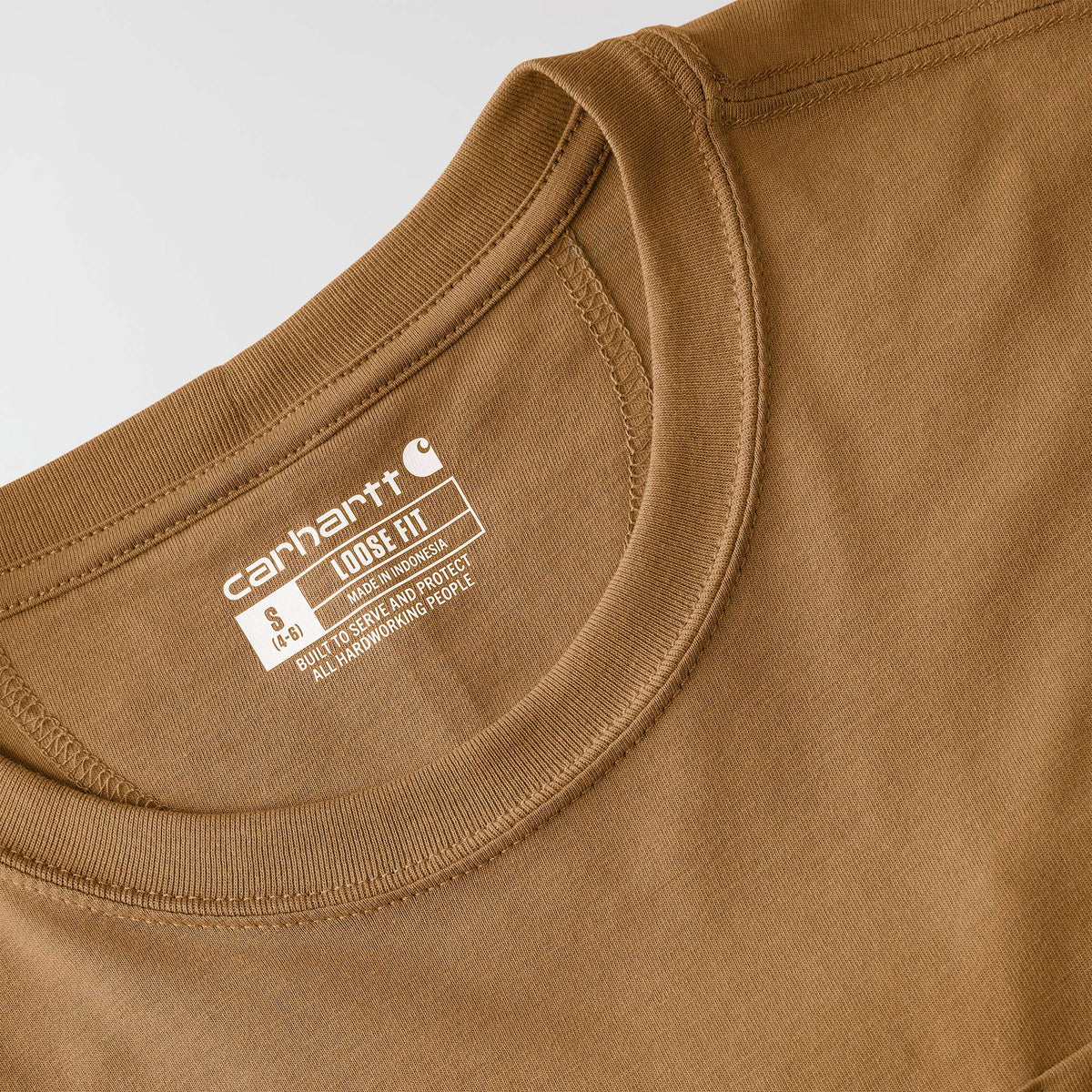 Carhartt Womens Loose Fit Lightweight Short Sleeve Pocket T-Shirt - Carhartt Brown