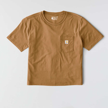 Carhartt Womens Loose Fit Lightweight Short Sleeve Pocket T-Shirt - Carhartt Brown