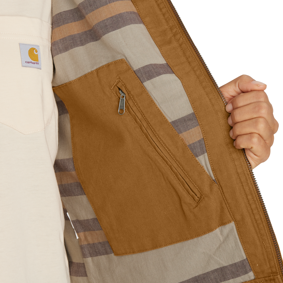 Carhartt Womens Detroit Canvas Jacket - Natural detail