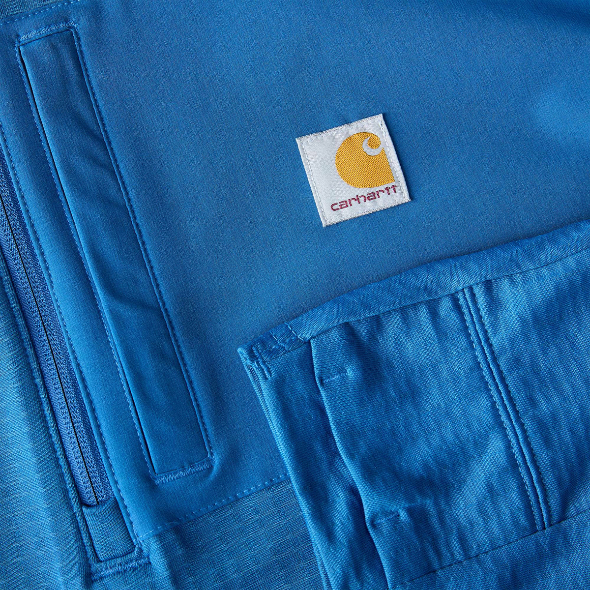 Carhartt FORCE Relaxed Fit Mock Neck Half Zip T-Shirt - Dark Horizon Blue