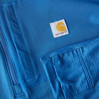 Carhartt FORCE Relaxed Fit Mock Neck Half Zip T-Shirt - Dark Horizon Blue