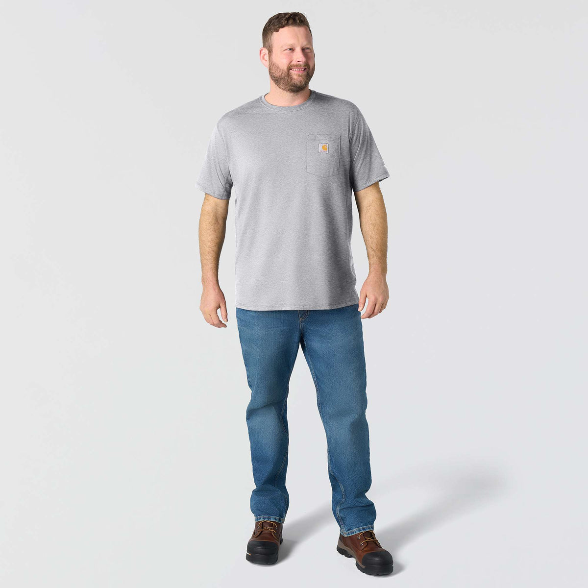 Carhartt Force Relaxed Fit Midweight Pocket T Shirt - Heather Grey