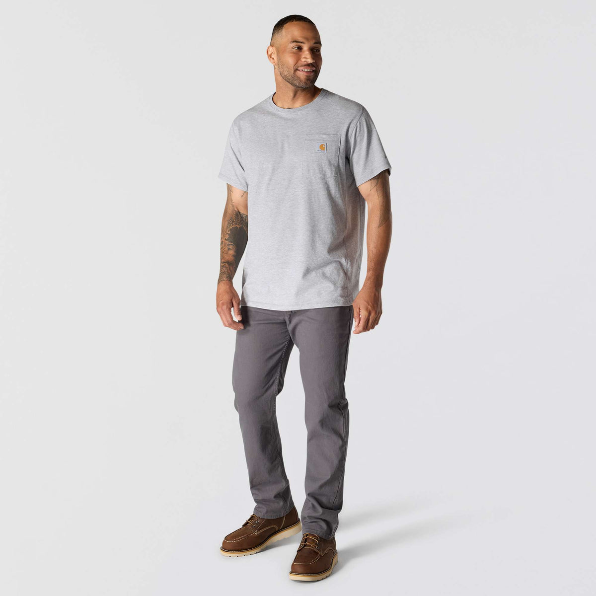 Carhartt Force Relaxed Fit Midweight Pocket T Shirt - Heather Grey