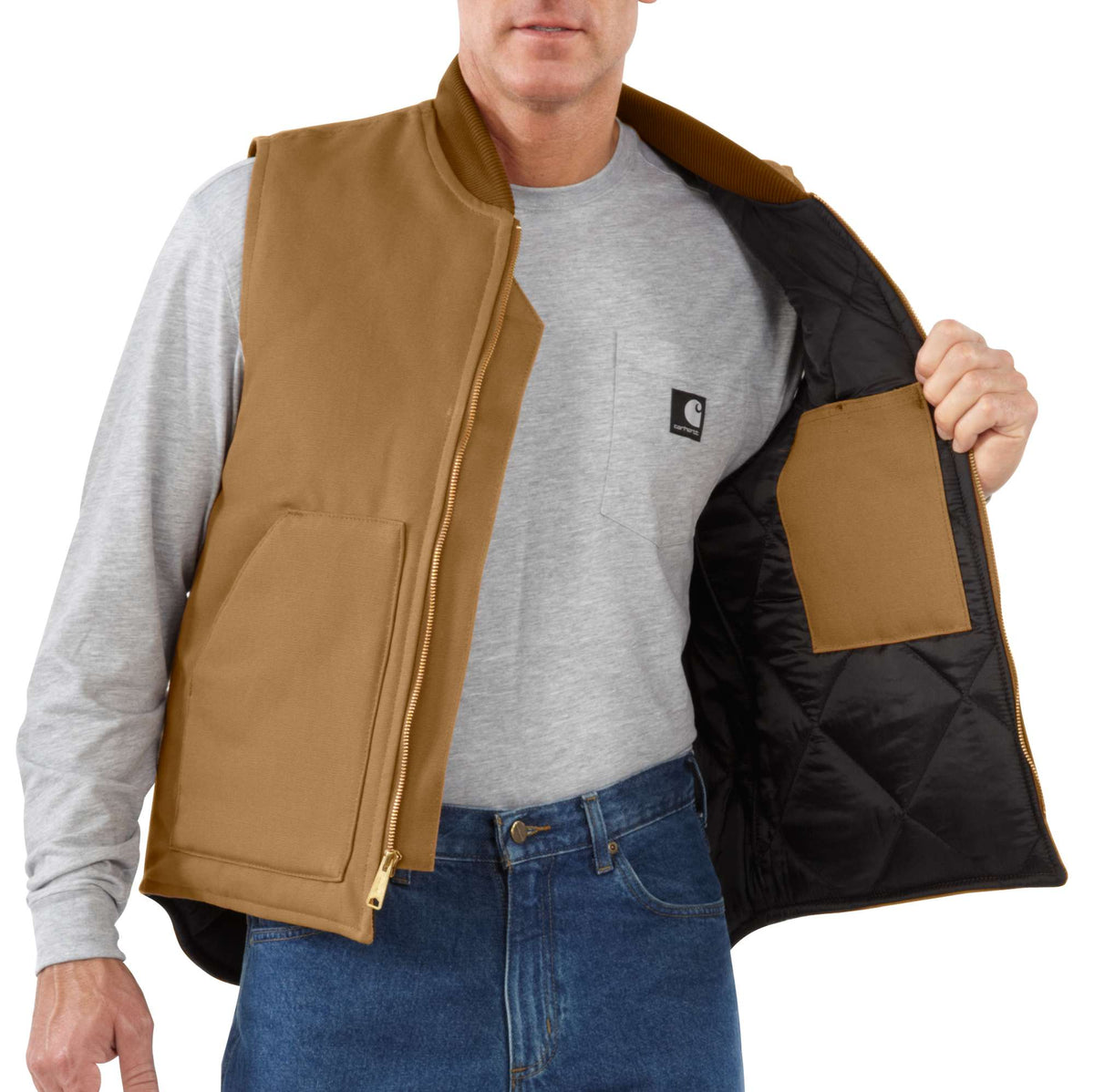 Carhartt Iconic Firm Duck Arctic Vest - Carhartt Brown