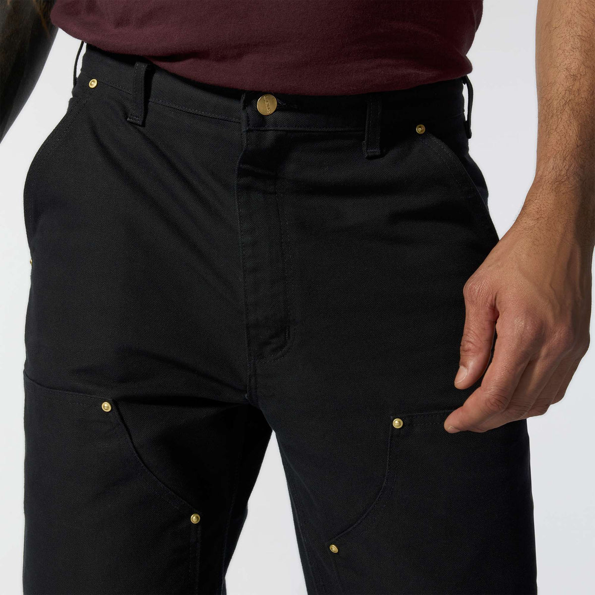 Carhartt Iconic Loose Fit Firm Duck Double Front Utility Work Pant - Black/Grey