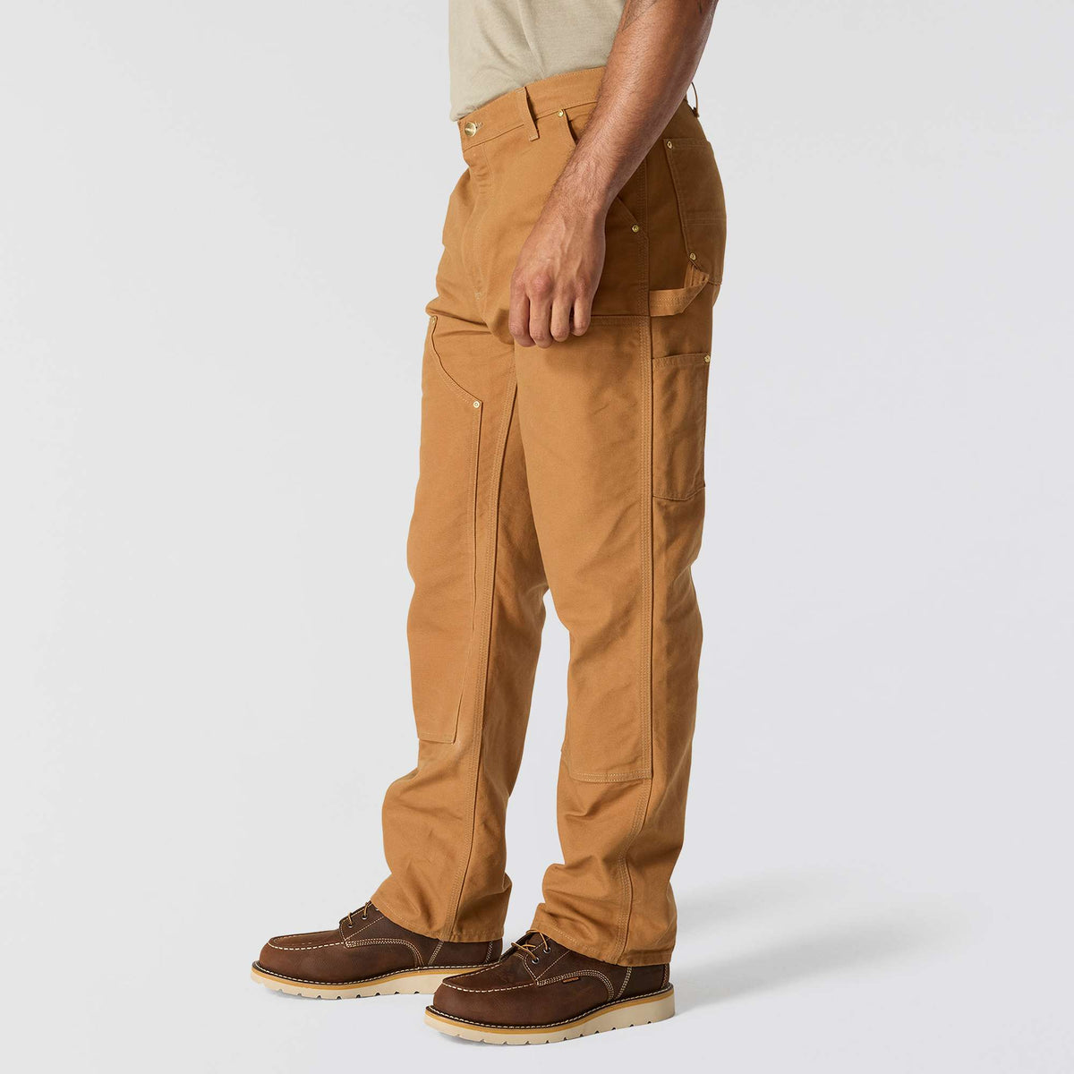 Carhartt Iconic Loose Fit Firm Duck Double Front Utility Work Pant - Carhartt Brown