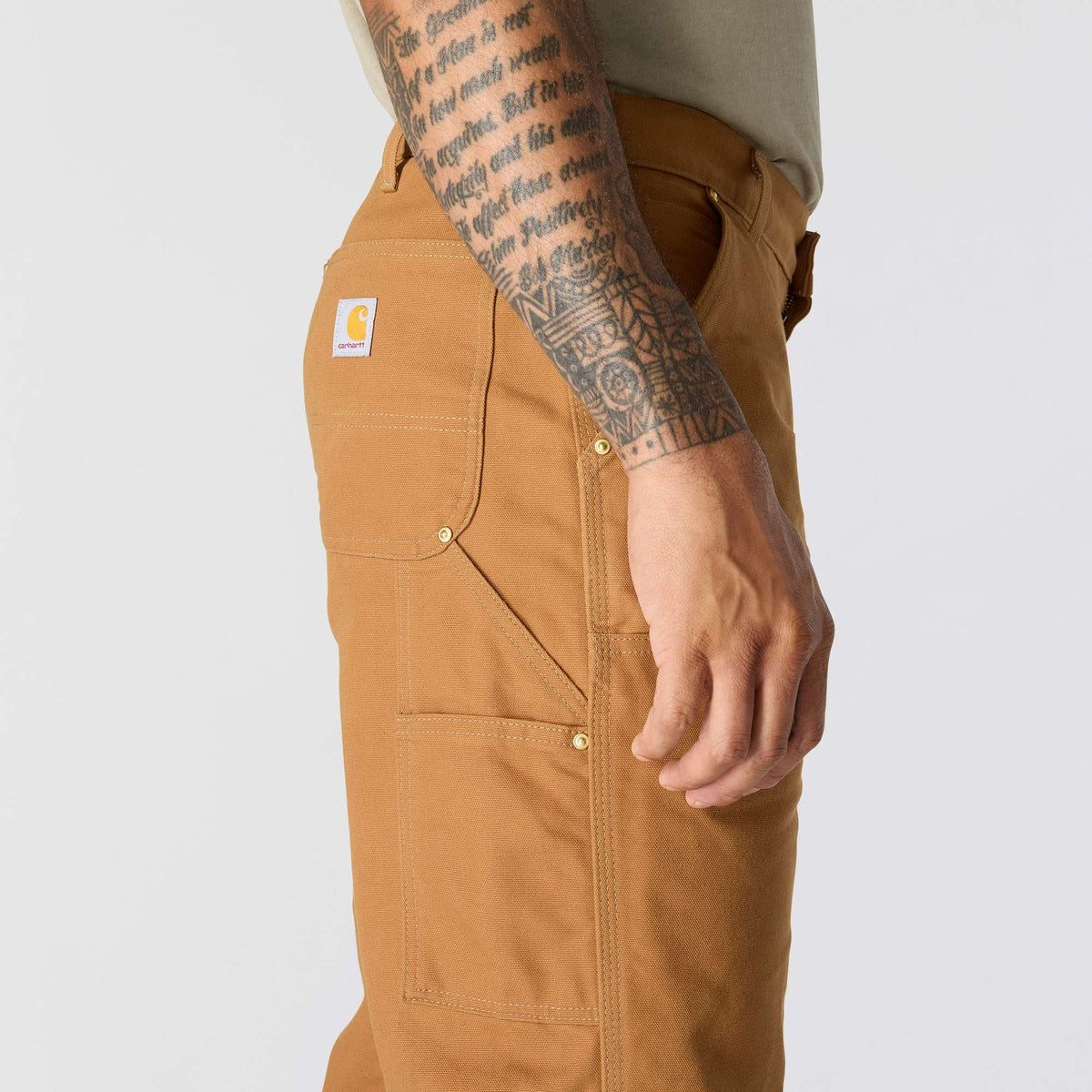 Carhartt Iconic Loose Fit Firm Duck Double Front Utility Work Pant - Carhartt Brown