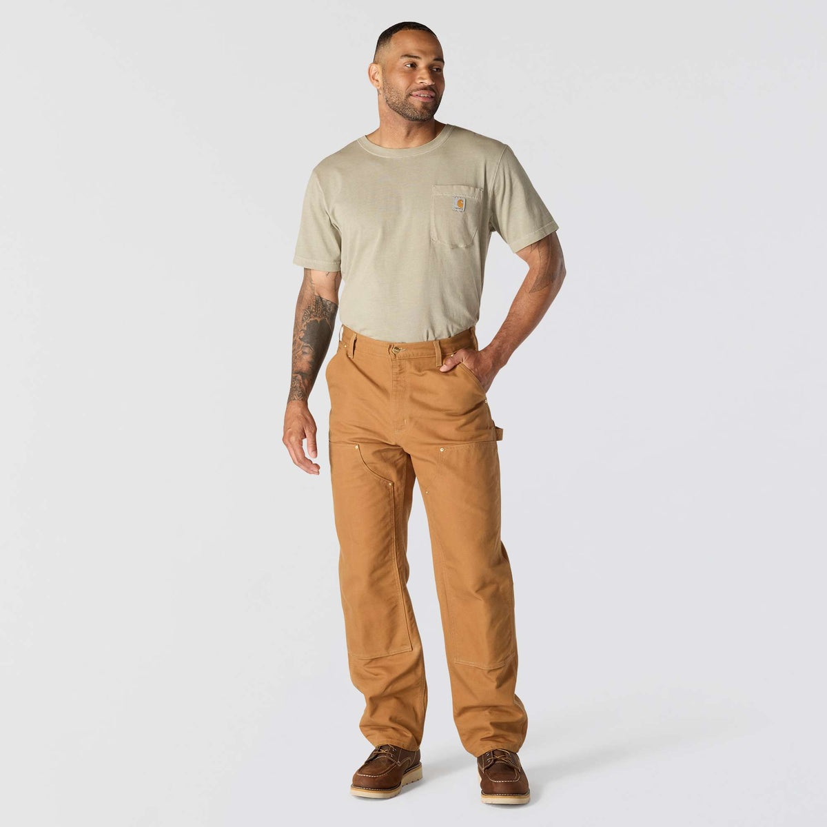 Carhartt Iconic Loose Fit Firm Duck Double Front Utility Work Pant - Carhartt Brown