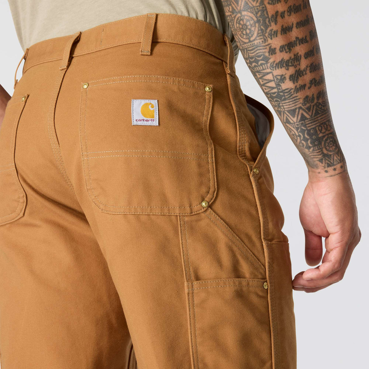 Carhartt Iconic Loose Fit Firm Duck Double Front Utility Work Pant - Carhartt Brown