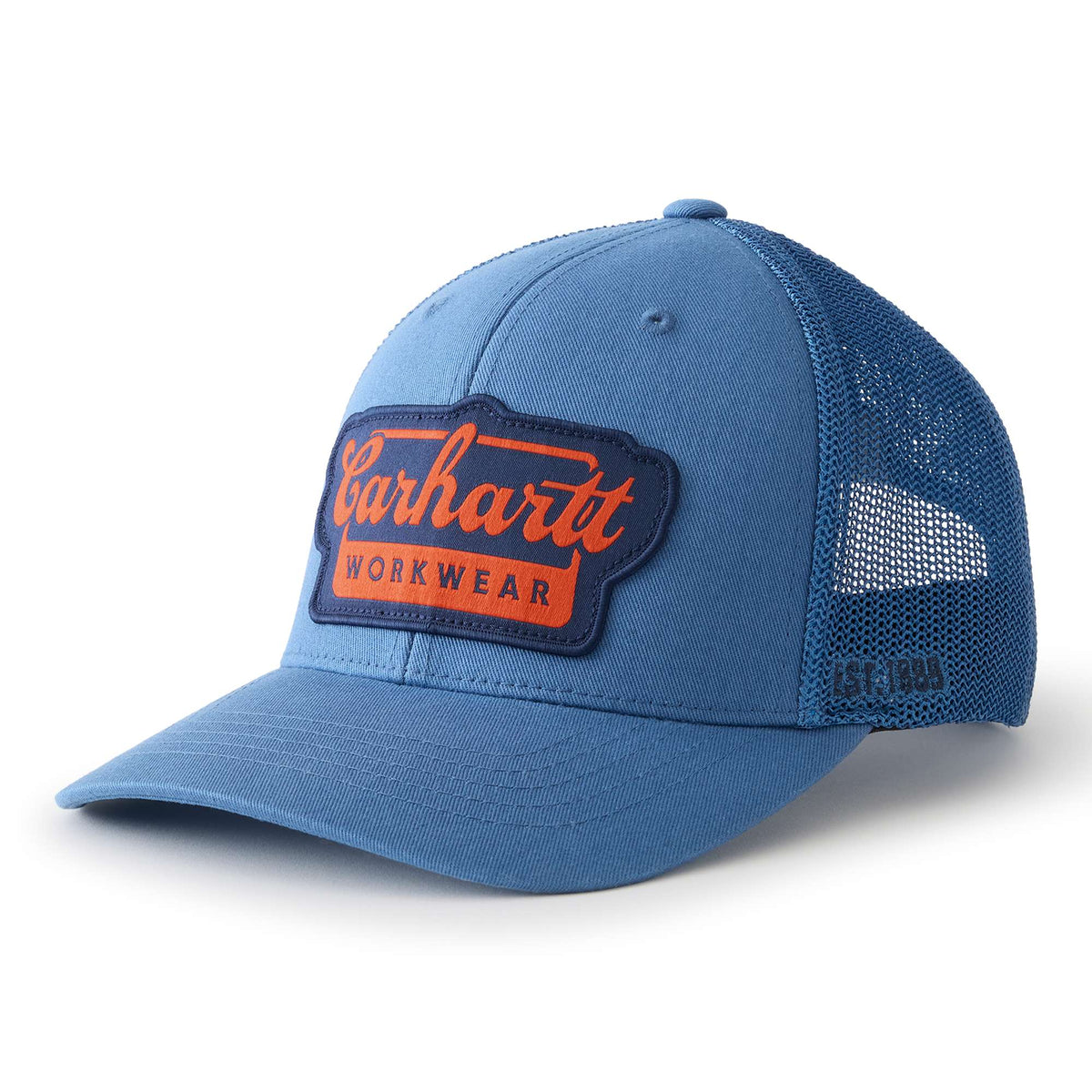 Carhartt Rugged Flex Twill Mesh Back Script Patch Cap - Dark Tranquil Blue
